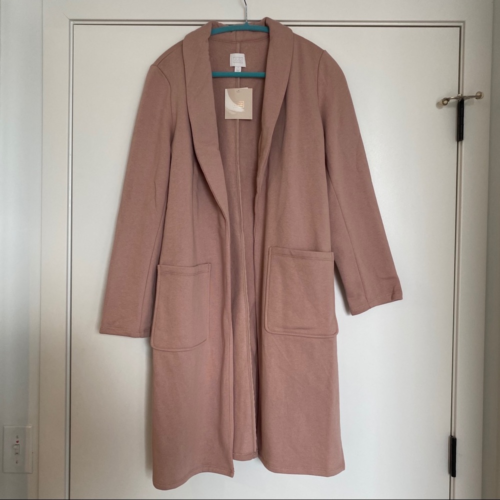 Pink Sweatshirt Cardigan, Size Medium